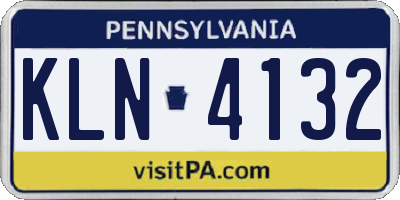 PA license plate KLN4132