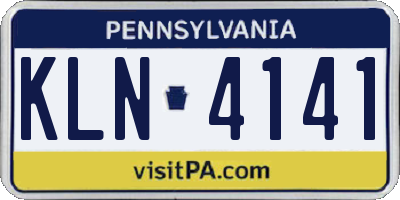 PA license plate KLN4141