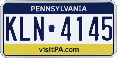 PA license plate KLN4145