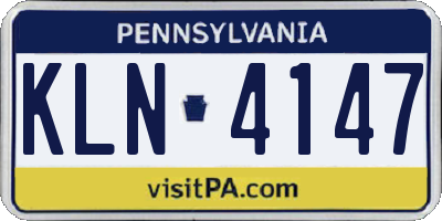 PA license plate KLN4147