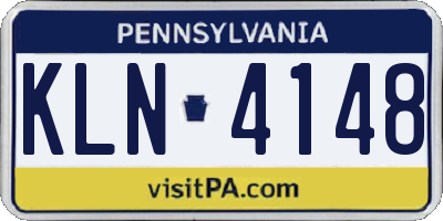 PA license plate KLN4148