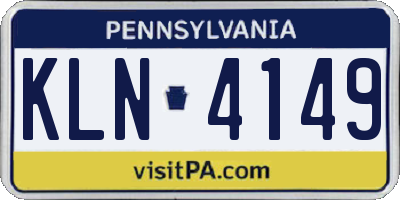 PA license plate KLN4149