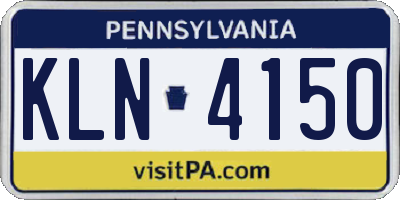 PA license plate KLN4150