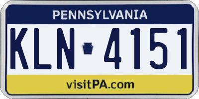 PA license plate KLN4151