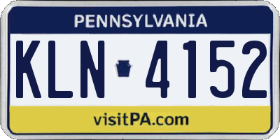PA license plate KLN4152