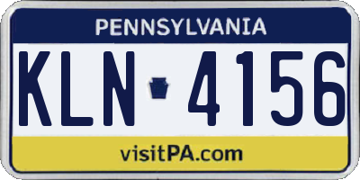 PA license plate KLN4156