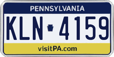 PA license plate KLN4159
