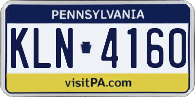 PA license plate KLN4160