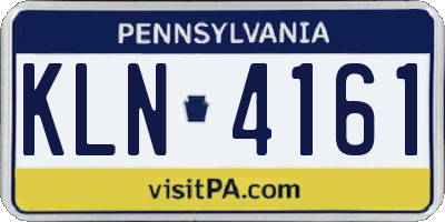 PA license plate KLN4161