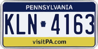 PA license plate KLN4163