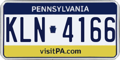 PA license plate KLN4166
