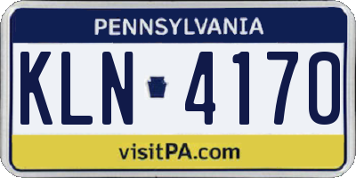 PA license plate KLN4170