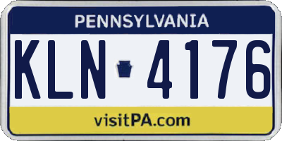 PA license plate KLN4176