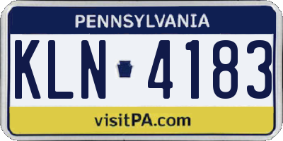 PA license plate KLN4183