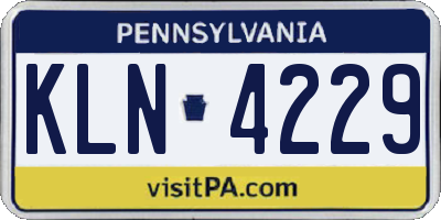 PA license plate KLN4229