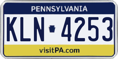 PA license plate KLN4253