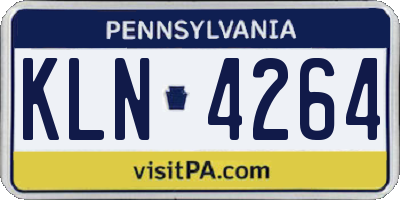 PA license plate KLN4264