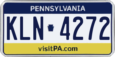 PA license plate KLN4272