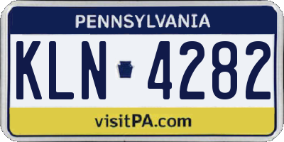 PA license plate KLN4282