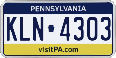PA license plate KLN4303