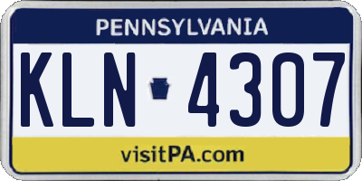 PA license plate KLN4307