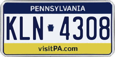 PA license plate KLN4308