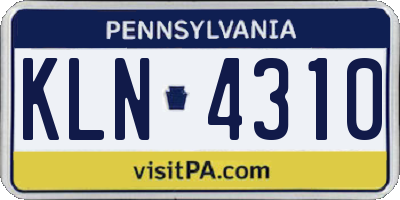 PA license plate KLN4310