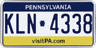 PA license plate KLN4338