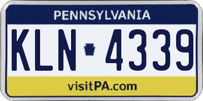 PA license plate KLN4339
