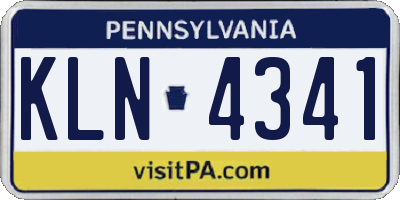 PA license plate KLN4341