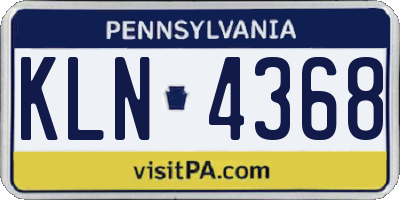 PA license plate KLN4368