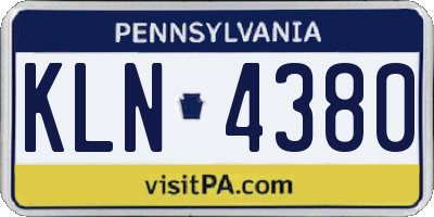 PA license plate KLN4380