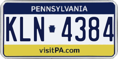 PA license plate KLN4384
