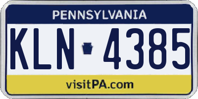 PA license plate KLN4385