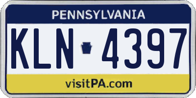 PA license plate KLN4397