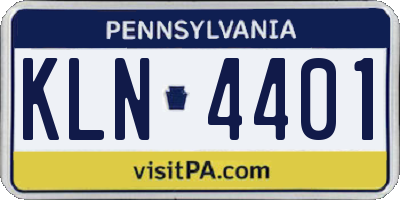 PA license plate KLN4401