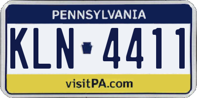 PA license plate KLN4411