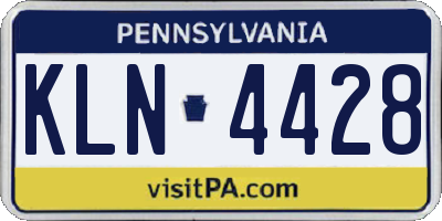 PA license plate KLN4428