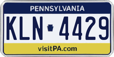 PA license plate KLN4429