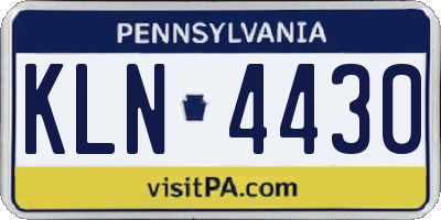 PA license plate KLN4430