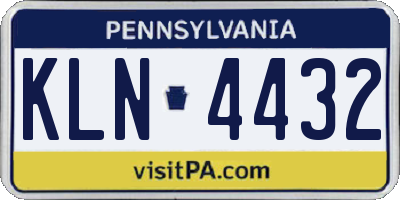 PA license plate KLN4432