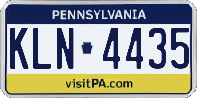 PA license plate KLN4435