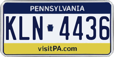 PA license plate KLN4436