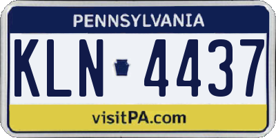 PA license plate KLN4437