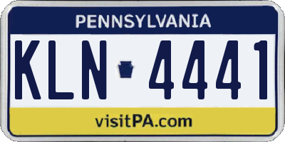 PA license plate KLN4441