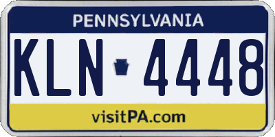 PA license plate KLN4448