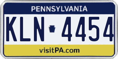 PA license plate KLN4454