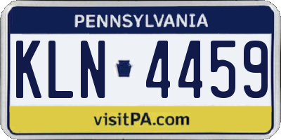 PA license plate KLN4459