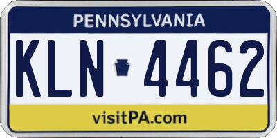 PA license plate KLN4462