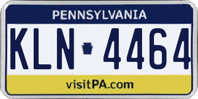 PA license plate KLN4464